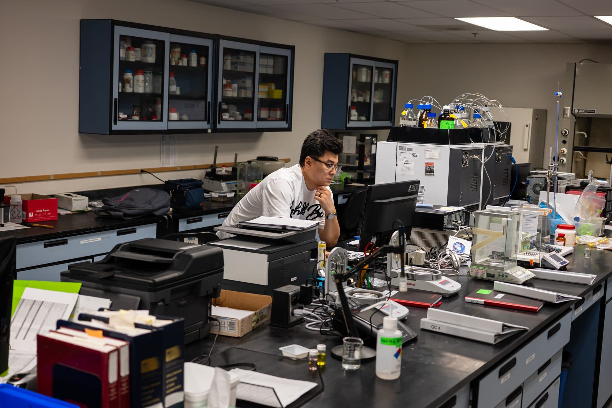 A Pure Source technician at work in the R&D lab